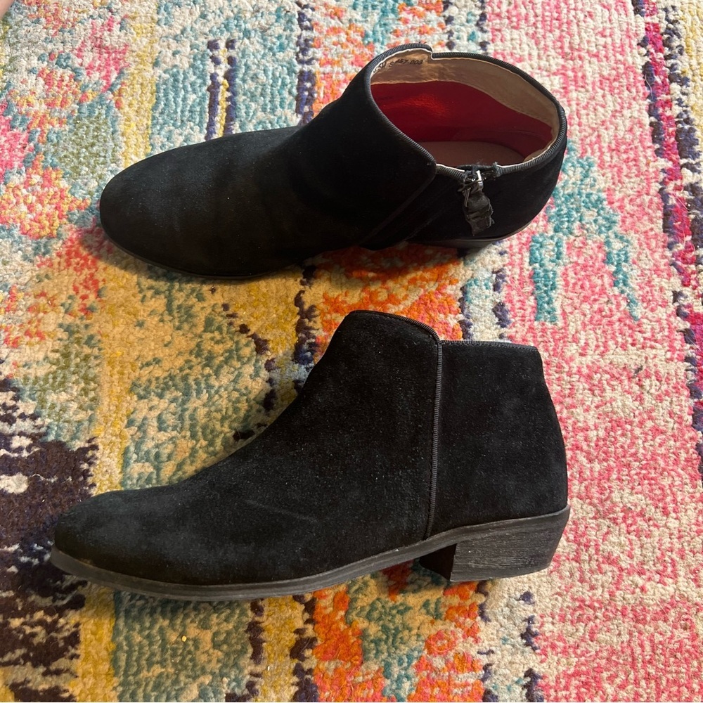 SoftWalk Black Suede Ankle Booties